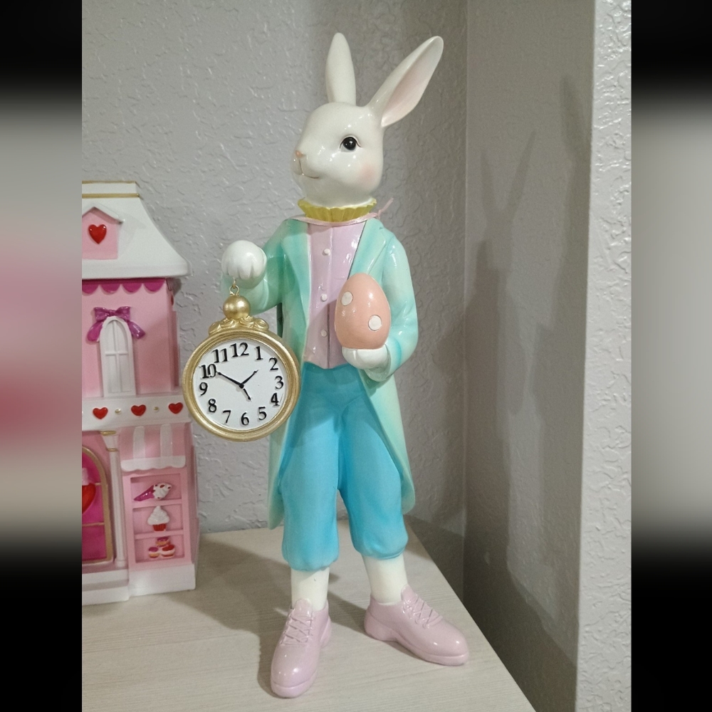 White Rabbit Pocket Watch Mad Hatter Wonderland Easter Egg NWT